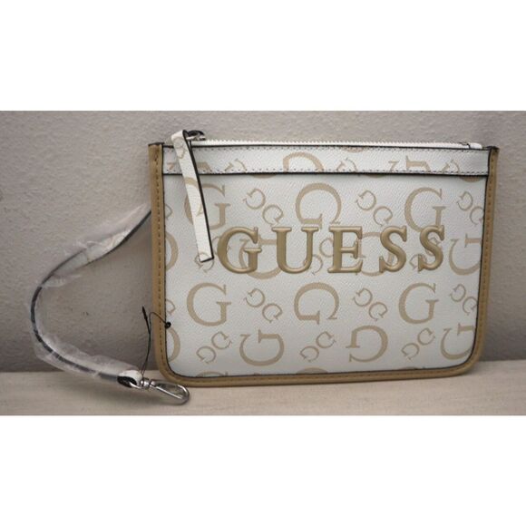 Guess HH948125 Women's Large White Delphine Logo Tote Bag w/Large Pouch - Picture 13 of 16